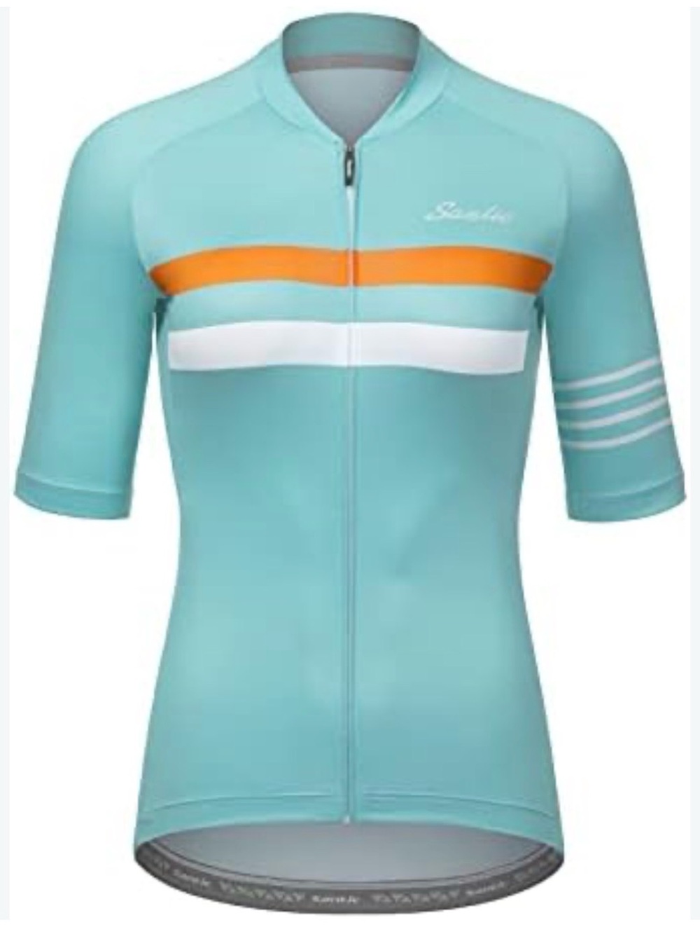 Santos Women’s biking shirt cycling jersey aqua breathable size xs like new